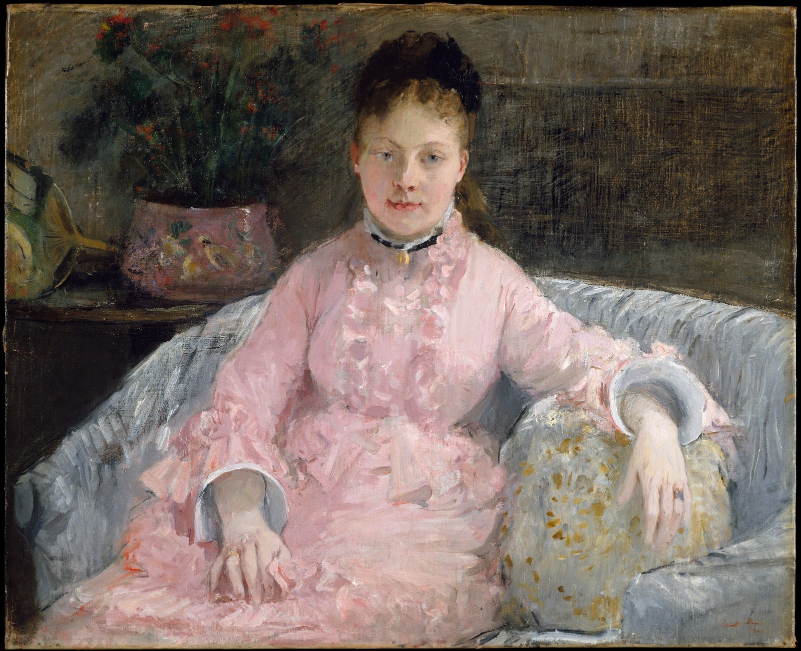 Morisot, The Pink Dress (Albertie-Marguerite Carré, later Madame Ferdi