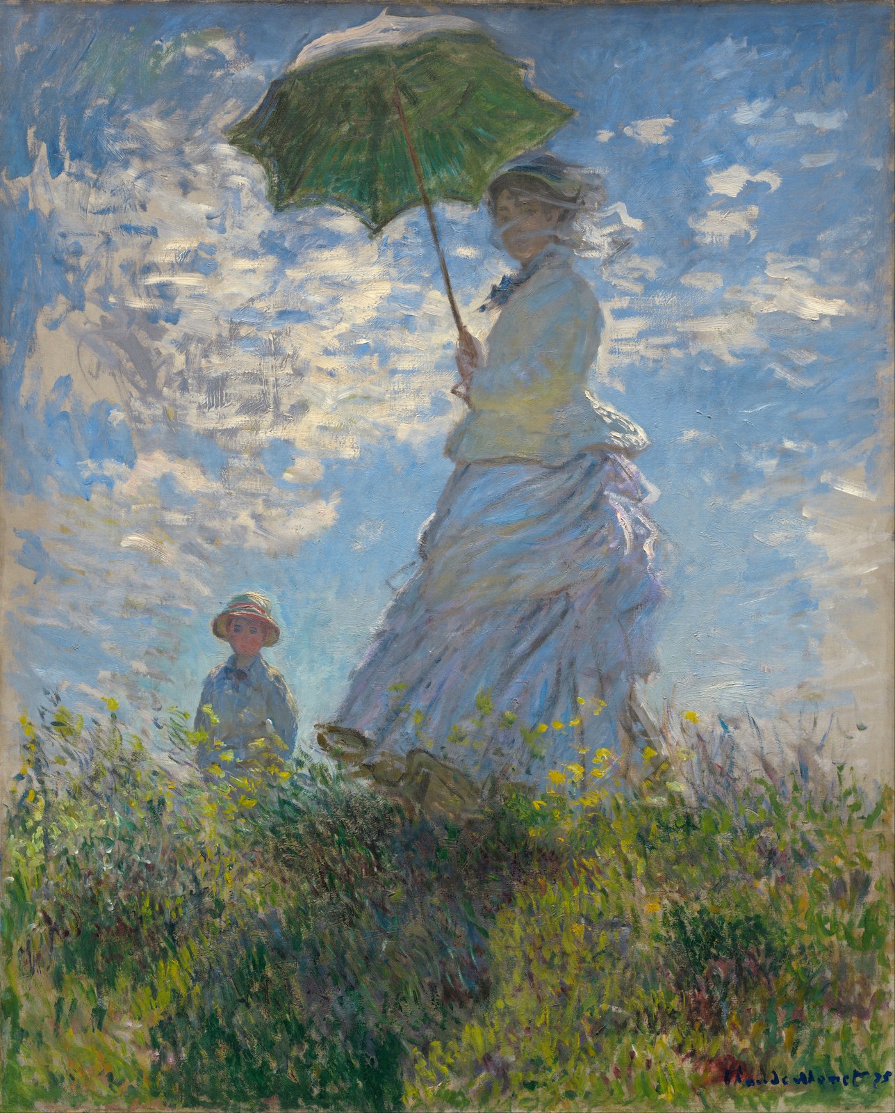 Monet, Woman with a Parasol — Madame Monet and Her Son