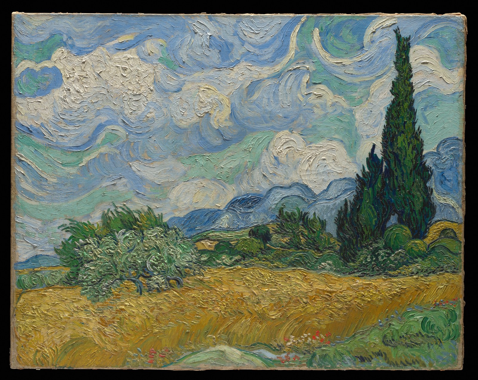 Gogh, Wheat Field with Cypresses